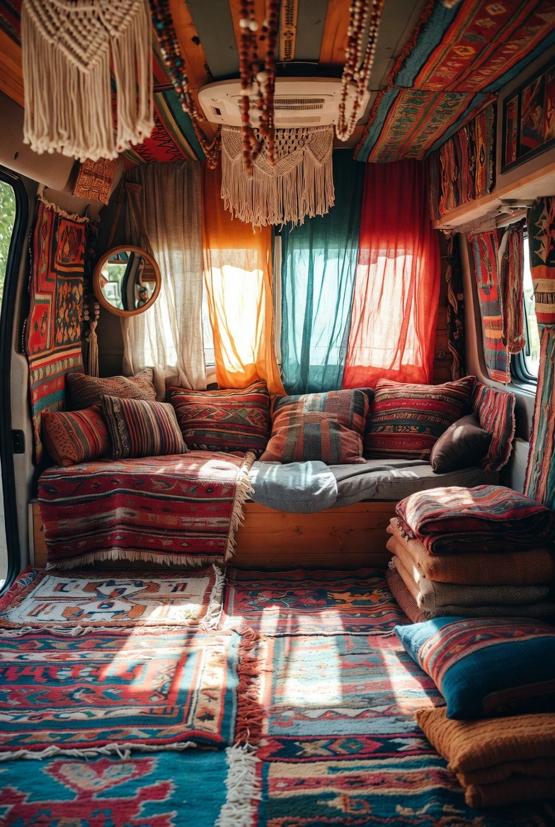 Bohemian Escape with Vibrant Textiles
