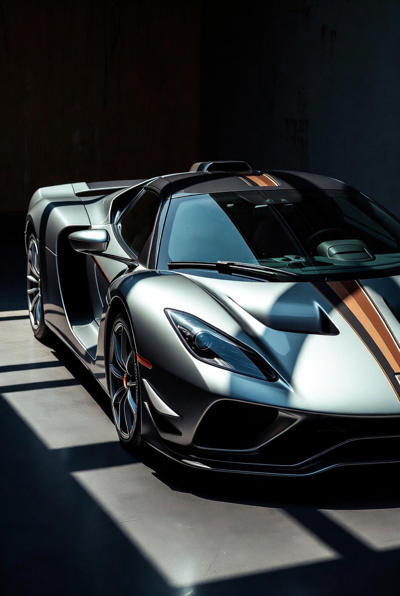 The Exotic Supercar in Dramatic Lighting