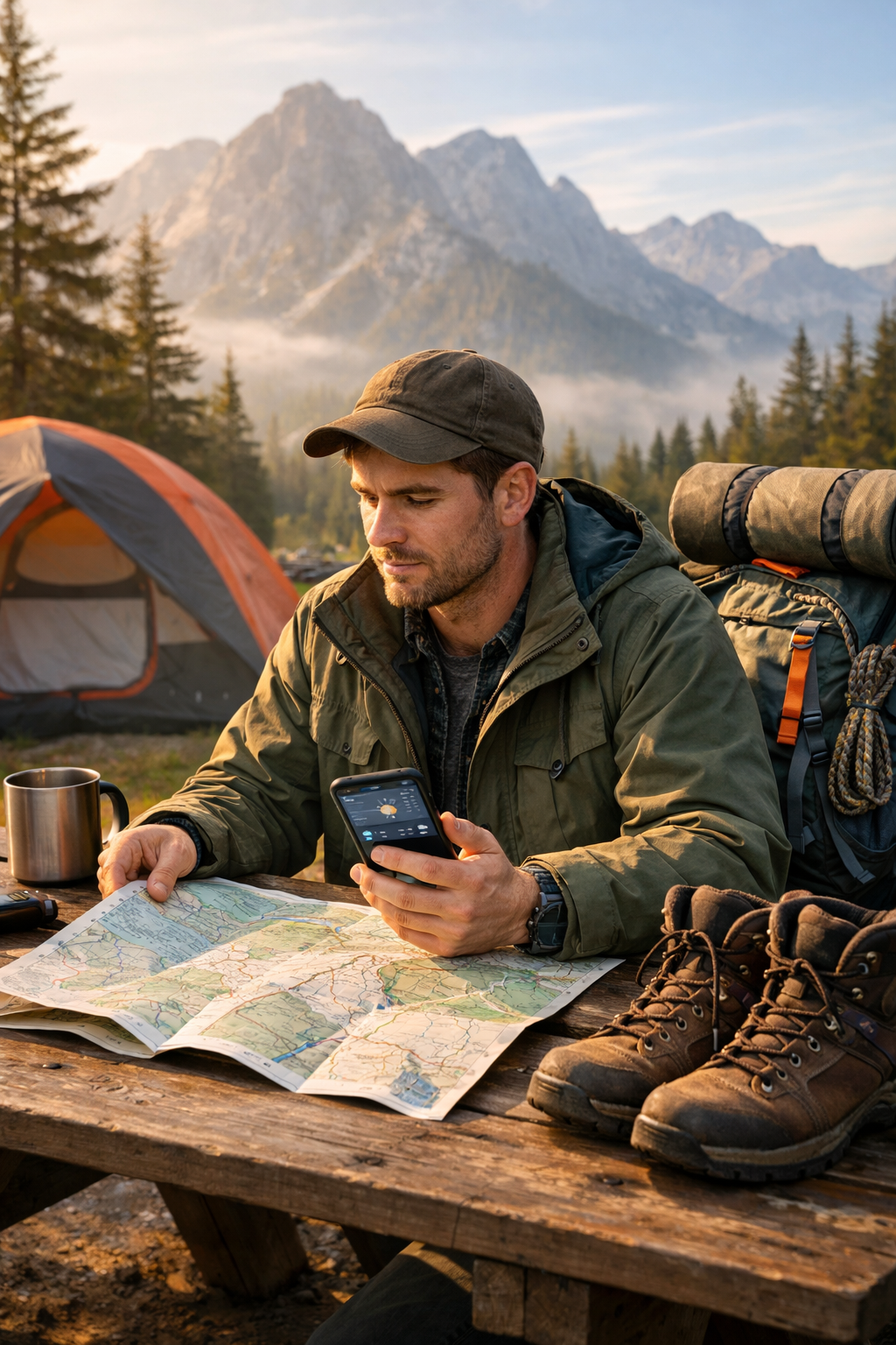 Checking the Day’s Plan and Weather