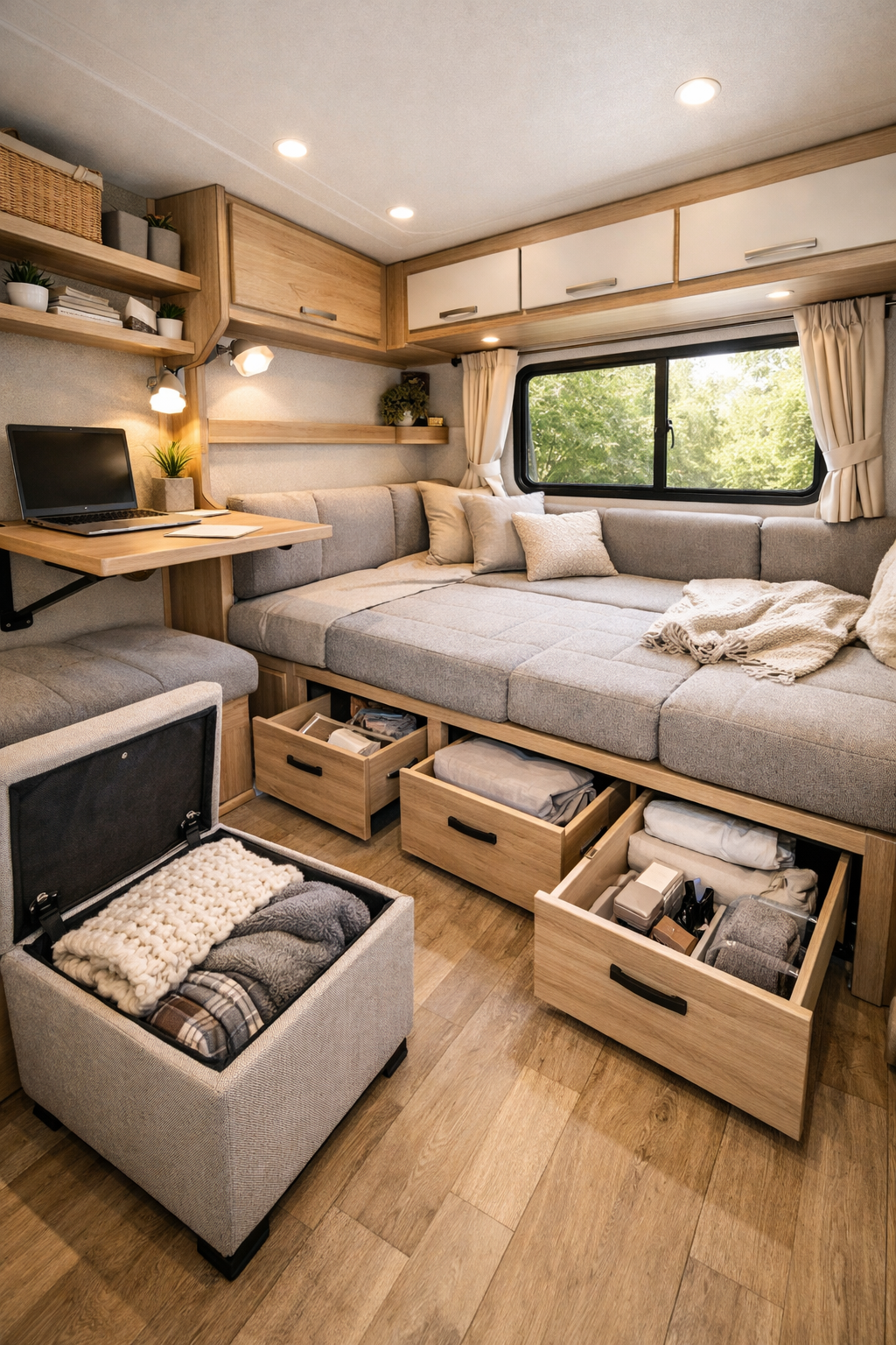 Multi-Functional Furniture That Expands Small Camper Storage