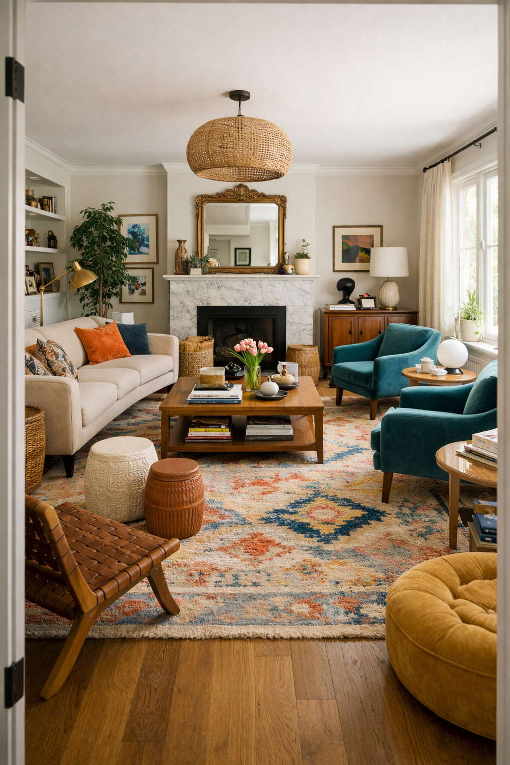 Creating Harmony and Flow in an Eclectic Living Room