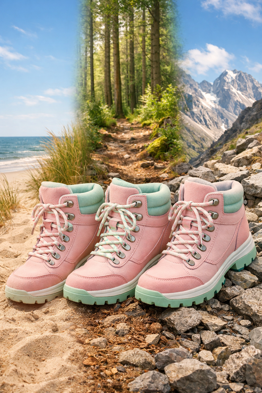 Pastel Hiking Boots for Different Types of Trails