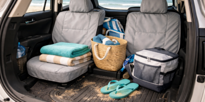 beachy car interior