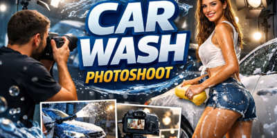 car wash photoshoot