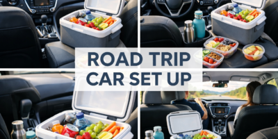 road trip car set up